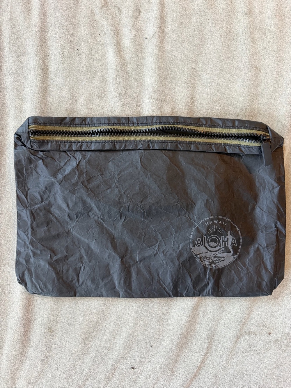 ALOHA Collection Black Travel Pouch with Zip
